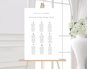 Wedding Seating & Table Plan: Modern, Minimalist Elegant Design (Digital or Printed)