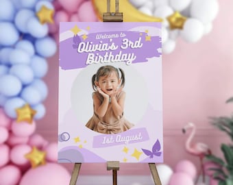 Personalized Kids Birthday Sign: Modern Elegant Design (Digital or Printed)