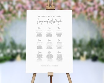 Wedding Seating & Table Plan: Modern, Minimalist Elegant Design (Digital or Printed)