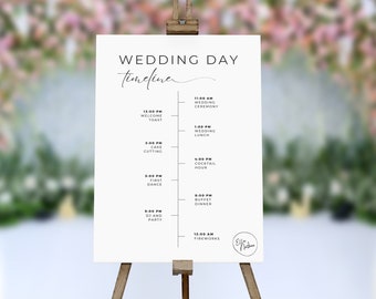 Personalized Wedding Order of the Day Sign: Minimalist Elegant Design (Digital or Printed)
