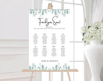 Wedding Seating & Table Plan: Modern, Minimalist Elegant Design (Digital or Printed)