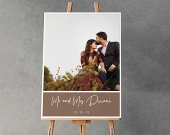Wedding Welcome Sign with Photo: Elegant Photo Design (Digital or Printed) A1, A2 & A3 Size