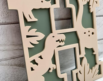 Dinosaur Themed Acrylic Wall Letters: Children's Bedroom Decor, Toy Box Art