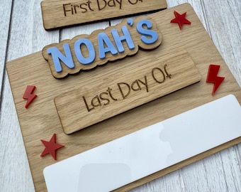 Personalised First Day of School Sign with Stars and Bolts