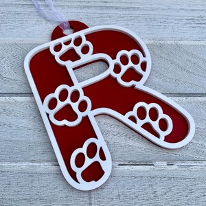 Personalised Paw Print Stocking Tag | Custom Pet Name Christmas Tag | Pet Stocking Decoration | Dog or Cat Christmas Ornament | Pet Lover