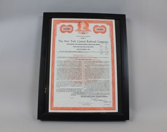 New York central railroad company bond certificate