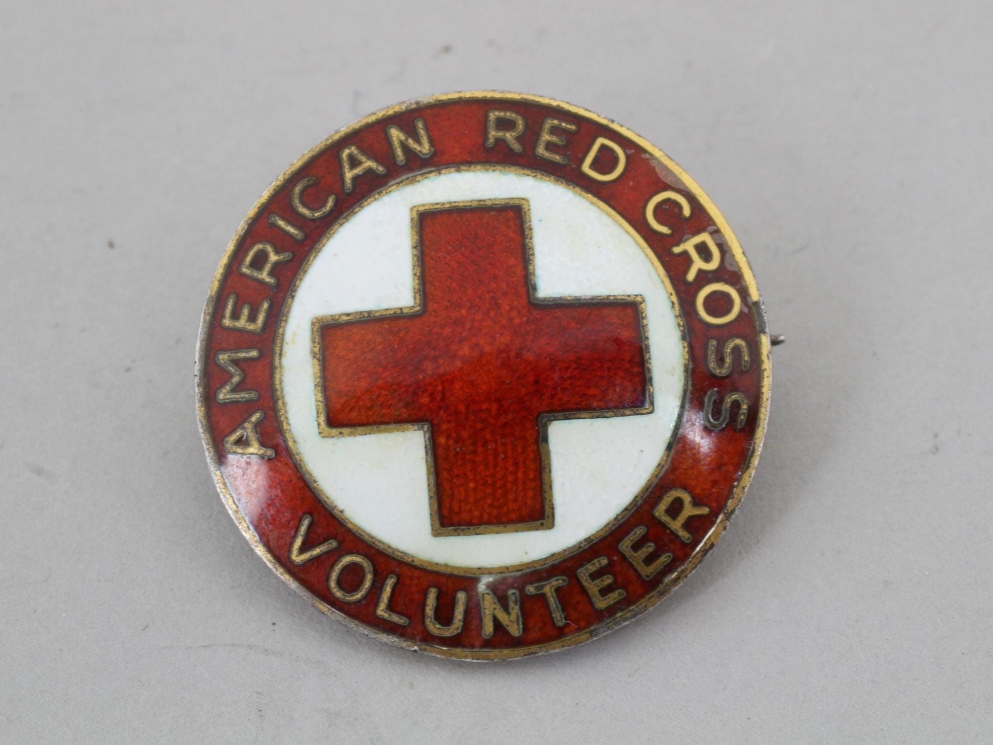 Vintage Red Cross Pin - Etsy