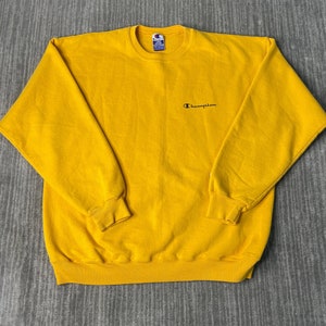 Light yellow champion crewneck hot sale