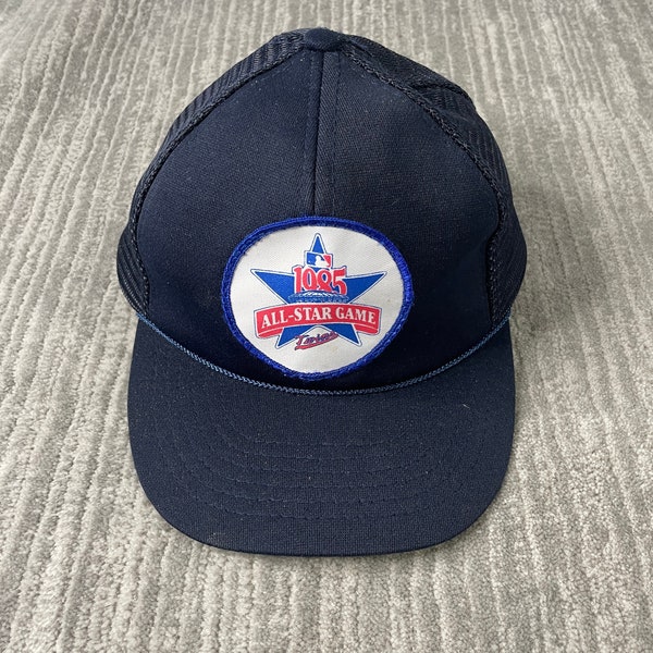 Vintage 80s Minnesota Twins All Star Game MLB Baseball Sportswear Fan Merch Stitched Logo Black Trucker Snap Hat OSFA Unisex *HB2