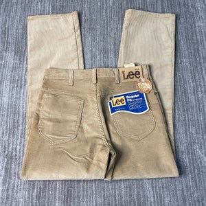 Vintage 80s Lee Regular Fit Straight Leg Corduroy 1980s Fashion Talon  Zipper Brand New Tan Trouser Pants 30 Waist Mens Z13 - Etsy