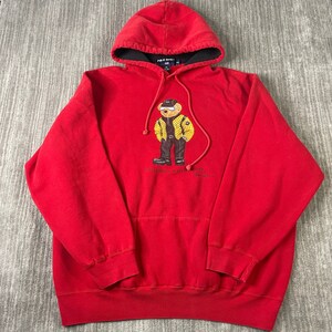 Red polo bear hoodie shop
