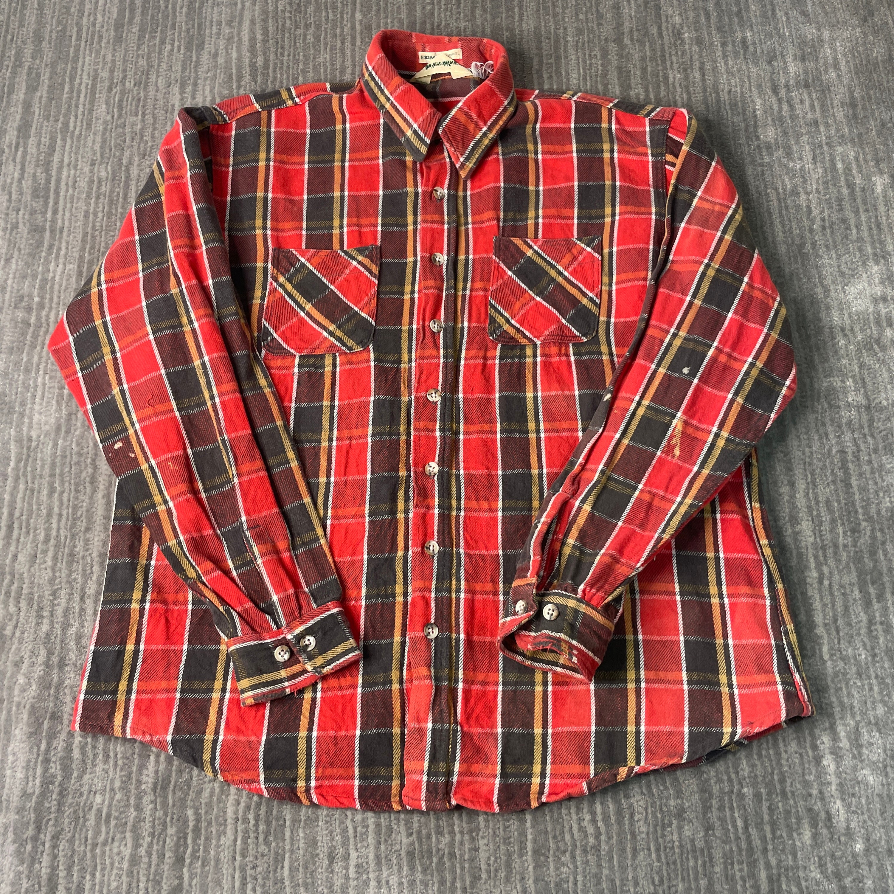 Vintage 80s St Johns Bay Big Mac Two Pocket Plaid Pattern Casual 