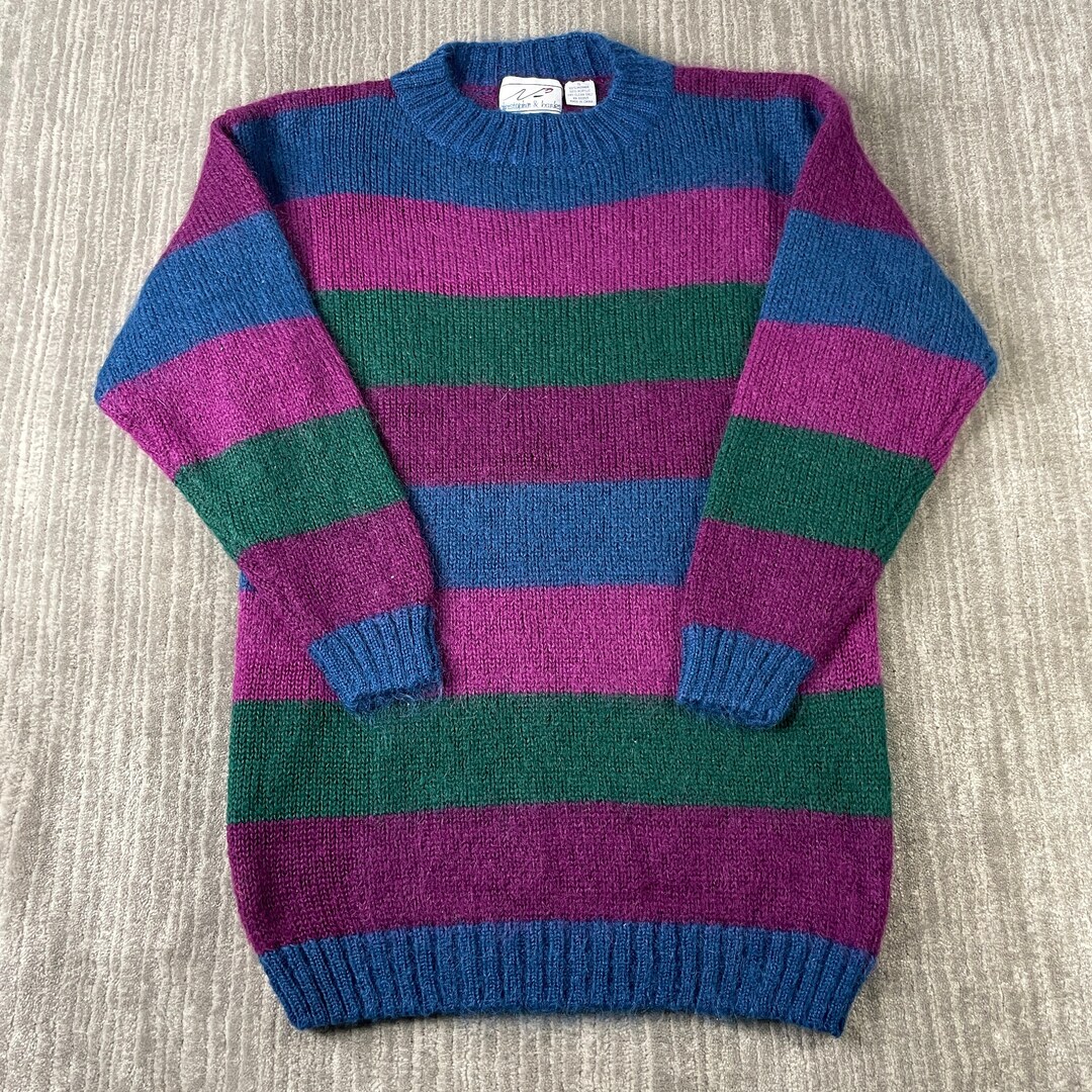 vintage-90s-big-striped-pattern-mohair-fuzzy-ribbed-texture-etsy