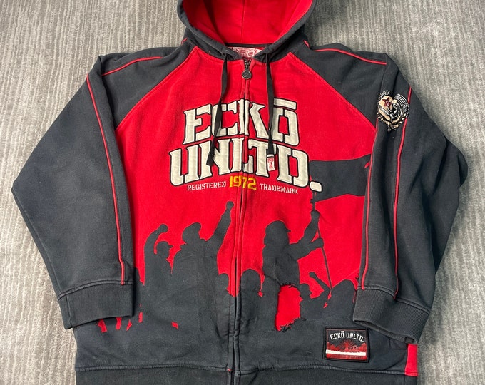 Vintage 2000s Ecko Unltd Graffiti Skater Grunge Style Stitched