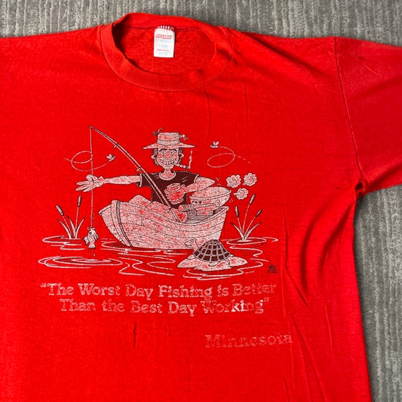 Vintage 80s Fishing Humor Joke Spell Out 1980s Fa… - image 2