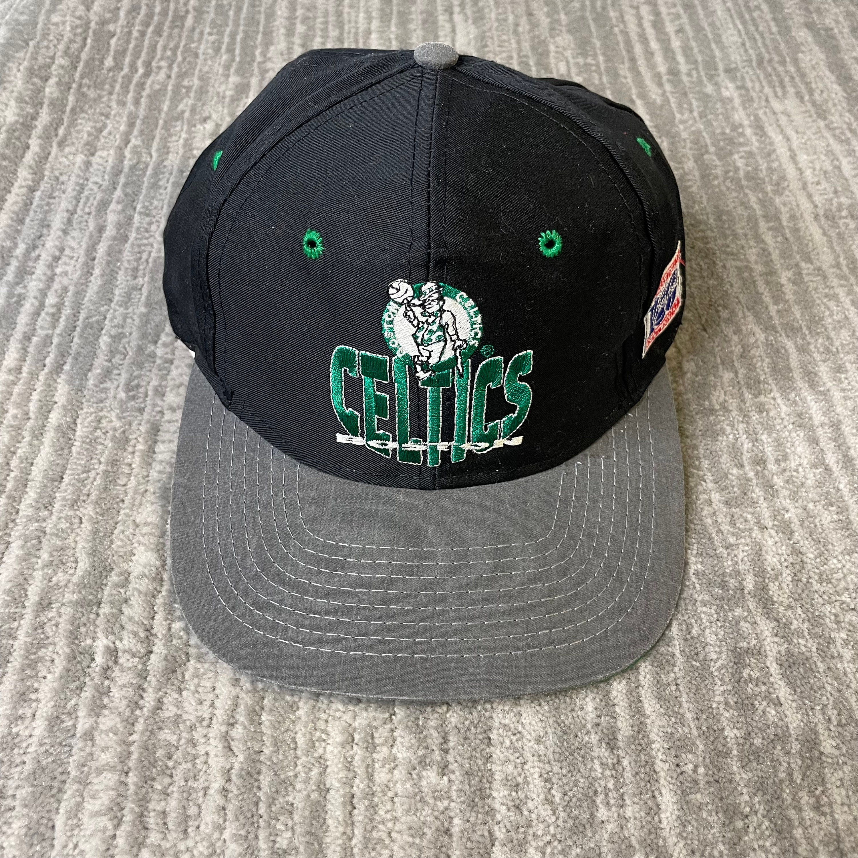 Vintage Boston Celtics NBA Basketball Green White Mesh Trucker Snapback Hat  Cap