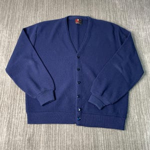 トップス 80s ARNOLD PALMER Acryl cardigan vintage Vintage Arnold Palmer Tan Cardigan Sweater 80s Large – Black