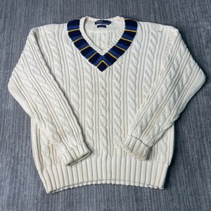 トップス 90s Polo Ralph Lauren \"HAND KNIT\" Cable Vintage 1990s Polo Ralph Lauren White Cable Knit Sweater