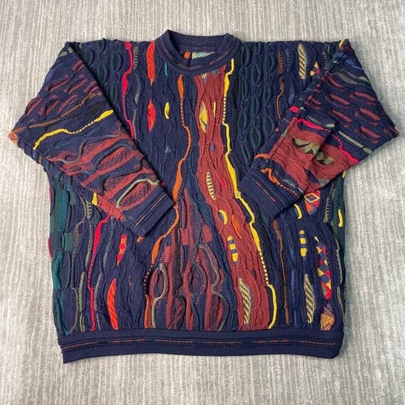 Vintage 90s Coogi Abstract Design Designer Handmade Textured