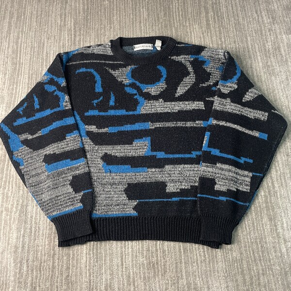 Mens Small Black Knit Sweater Etsy