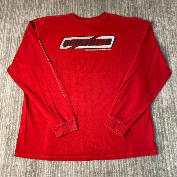 Vintage 2000s Quiksilver Surf Skate Spell Out Double Sided Y2K Aesthetic  Essential Streetwear Red Graphic Long Sleeve Shirt Extra Large Mens 