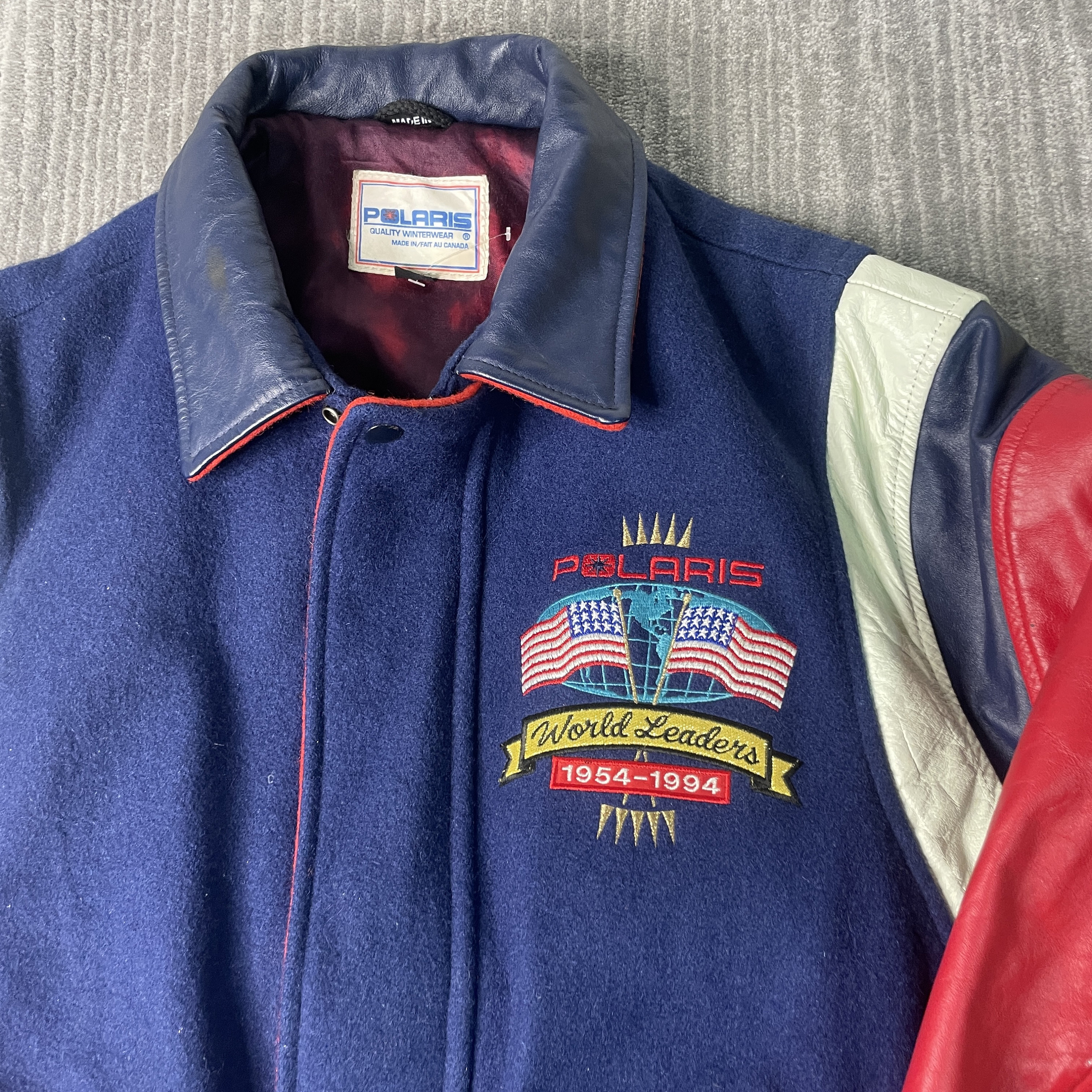 Vintage 90s Polaris Snow Mobile Winter Season Stitched