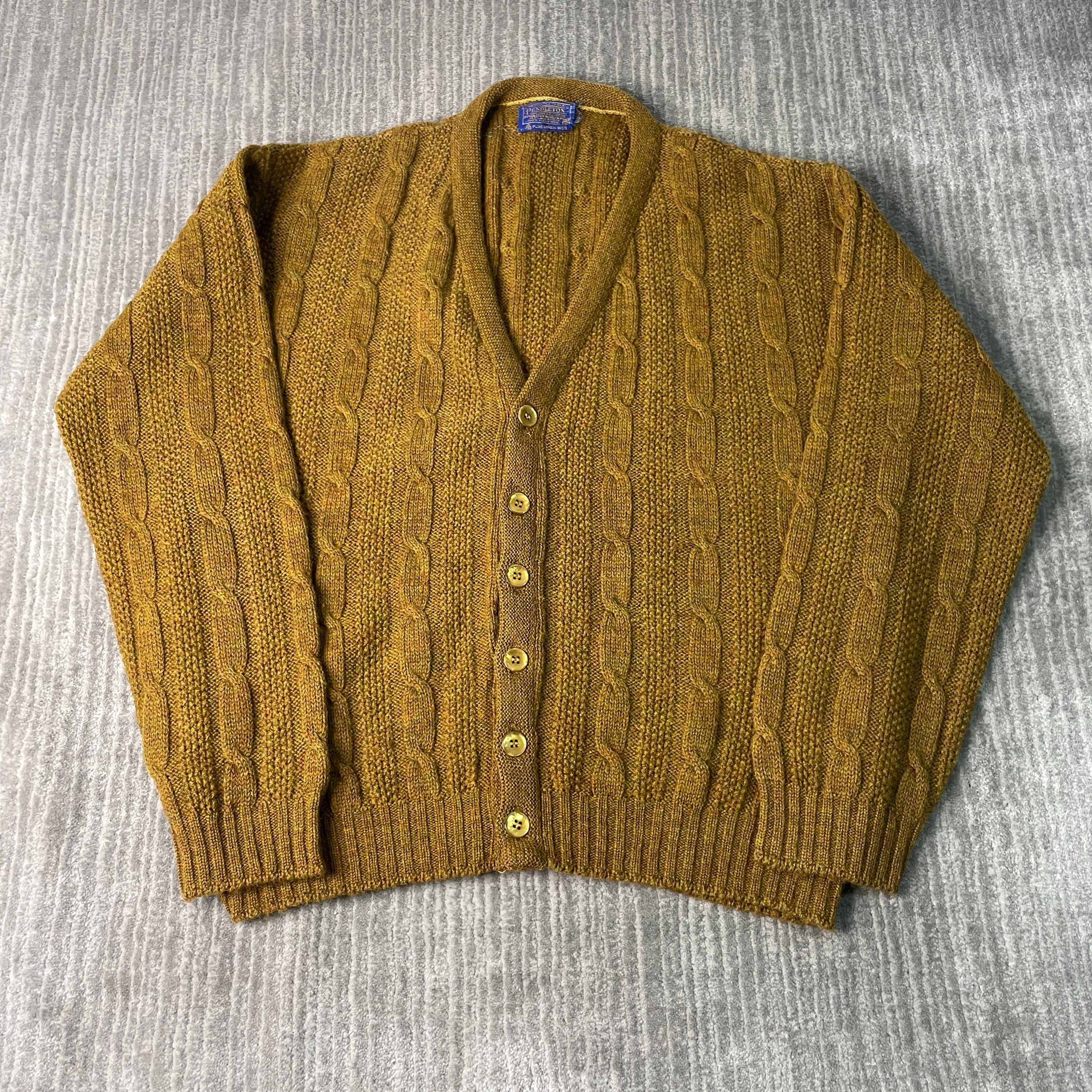 RIBBED PENDLETON CARDIGAN 1960s 60s Vintage 1970s 70s Virgin
