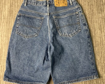 Vintage 2000s BUM Equipment Regular Fit Basic Essential Streetwear Summer Spring Season Blue Denim Jean Shorts 30 Waist Women