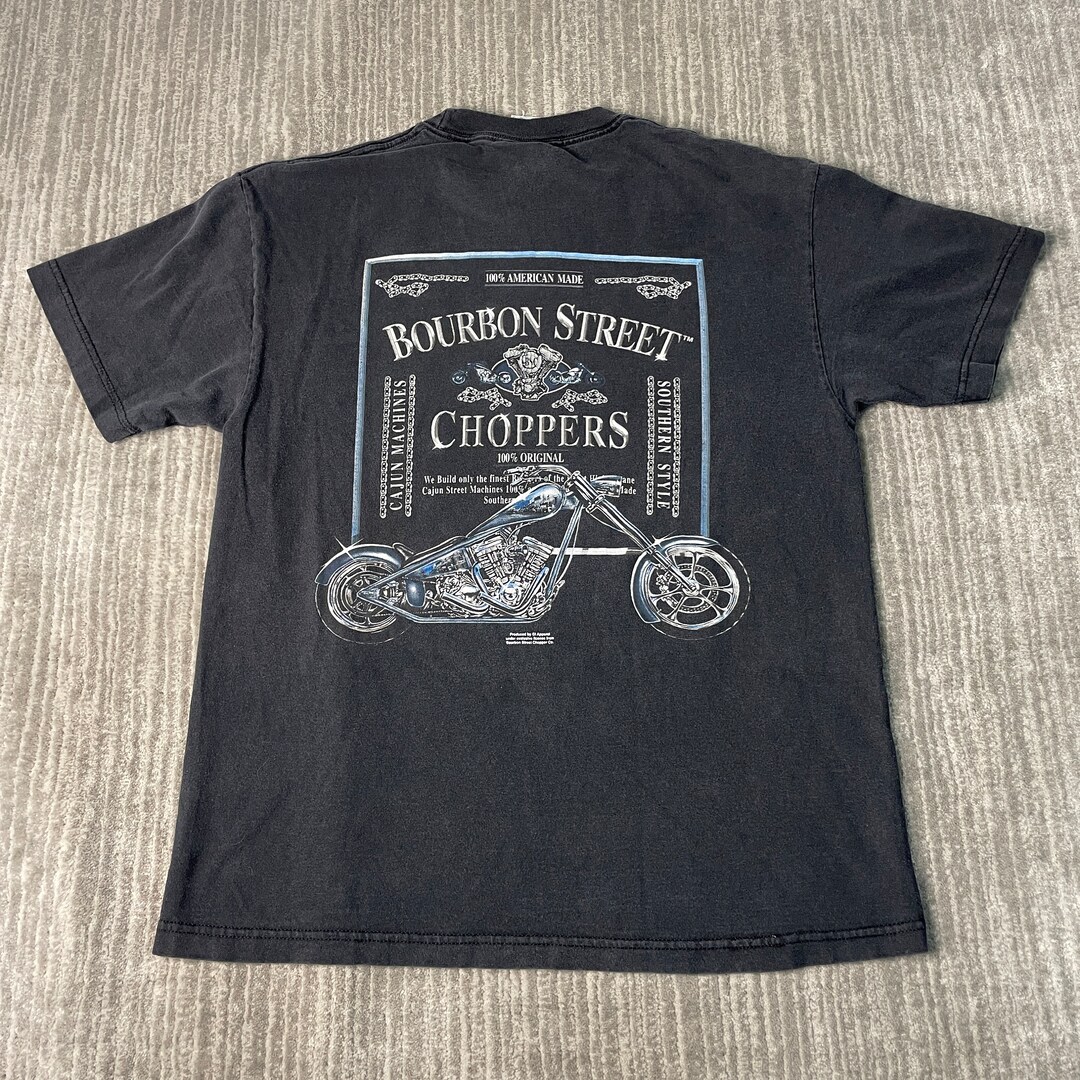 Vintage 2000s Bourbon Street Choppers Motorcycles Biker Double Y2K