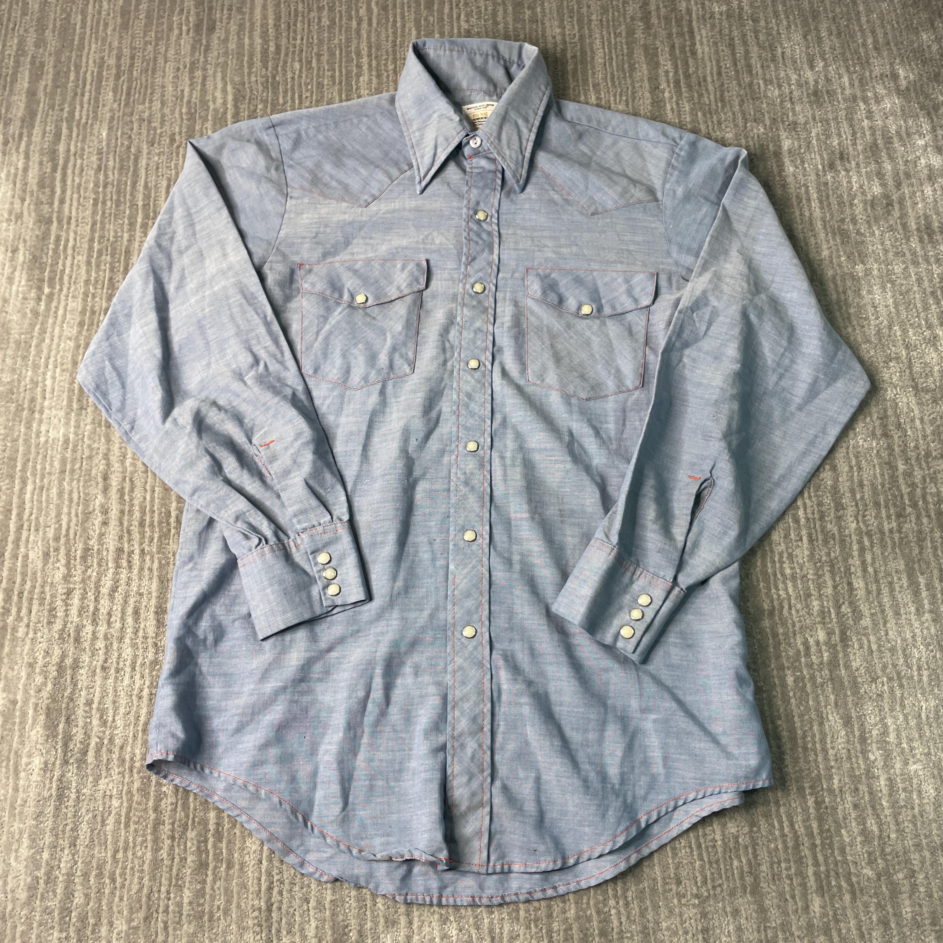 80’s BIGMAC double pocket L/S shirt Vintage 80s Big Mac Two Pocket Pearl Snap Western Cowboy