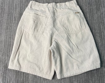 Vintage 2000s Hey Man Regular Fit Corduroy Pattern Basic Essential Streetwear Y2K Aesthetic Tan Shorts 32 Waist Mens