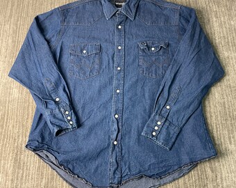 80’s BIGMAC double pocket L/S shirt Vintage 80s Big Mac Two Pocket Pearl Snap Western Cowboy