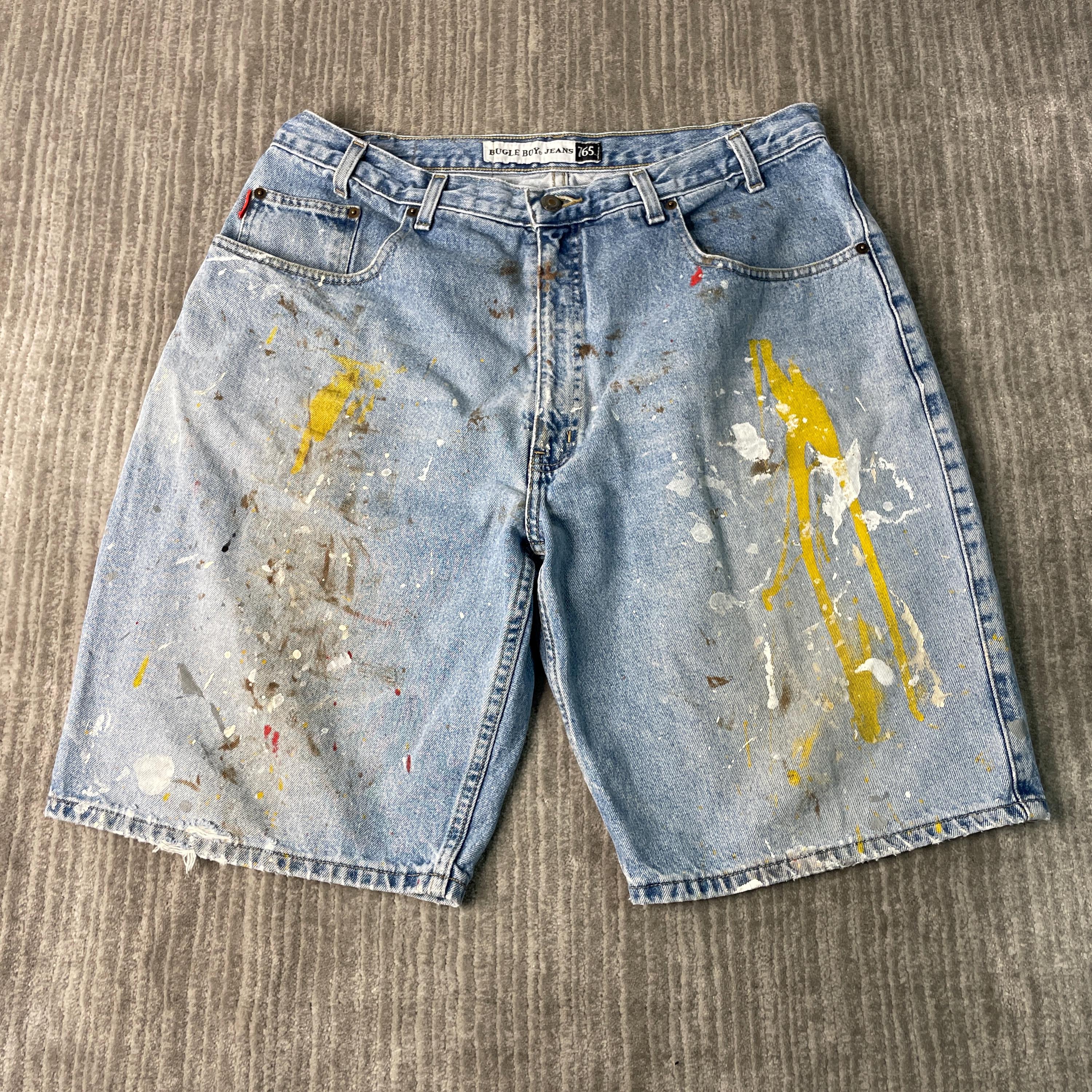 Vintage 2000s Bugle Boy Jeans 765 Loose Fit Paint Splatter Style