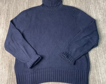Drop-shoulder French Terry Turtleneck Sweatshirt 100% Cotton - Etsy