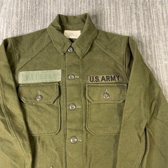 True Vintage 70s Military USA Army Wool 2 Pocket … - image 2
