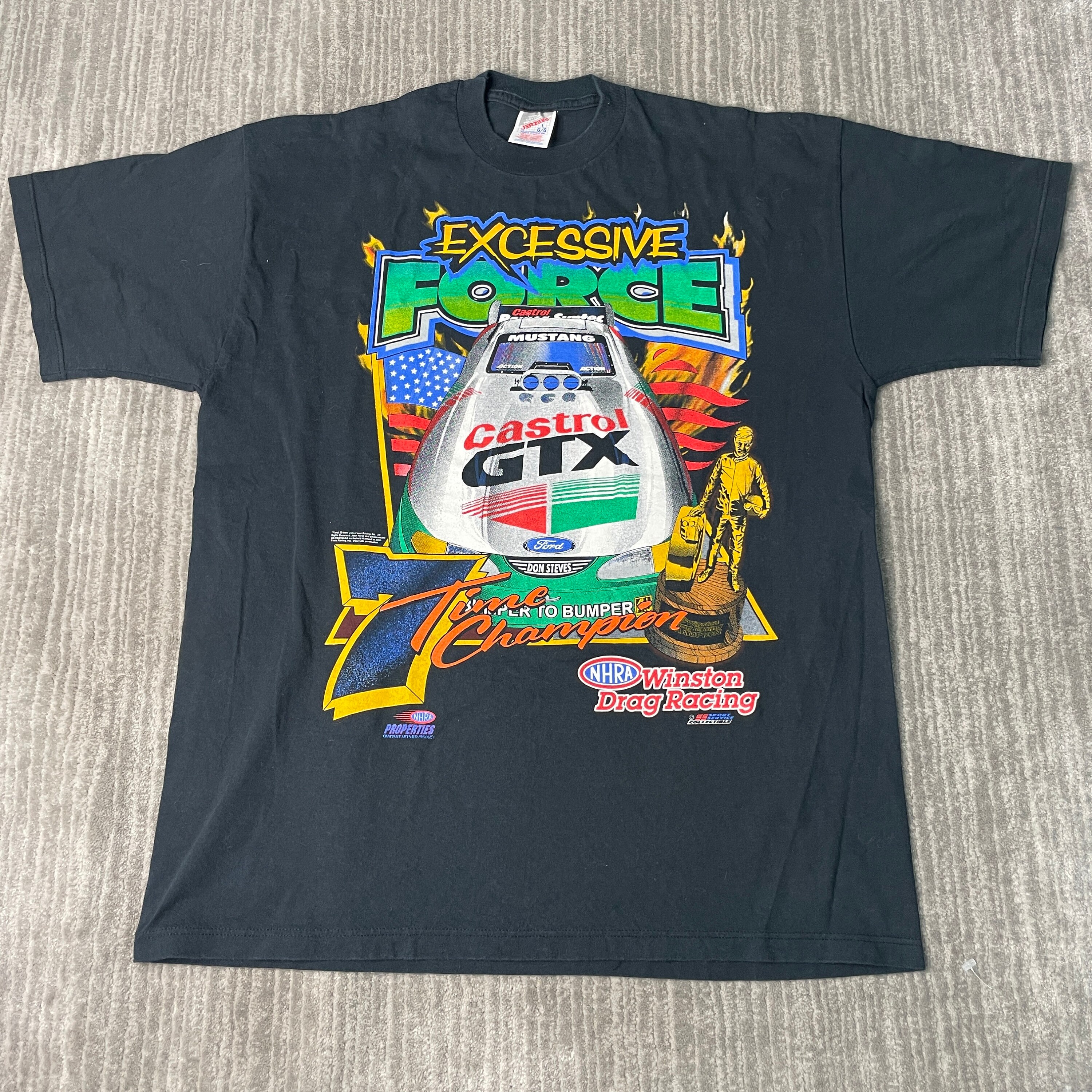 Vintage 2000s John Force Nascar Racing Sportswear Double Sided