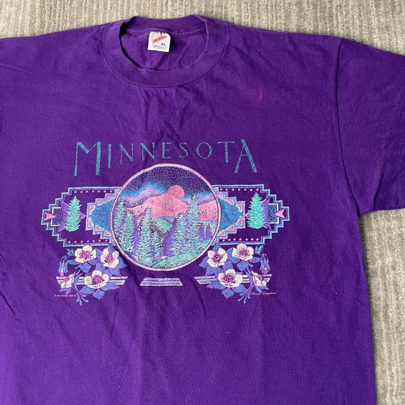 Vintage 90s Minnesota Nature Spell Out Midwest Tr… - image 2