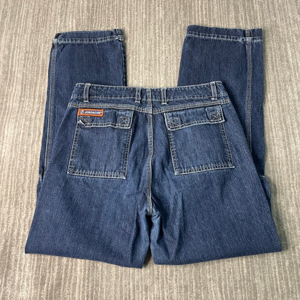 Vintage 2000s Jordache Regular Fit Y2K Aesthetic Streetwear Hip Hop Style Basic Essential Blue Denim Jeans 11/12 Waist Women