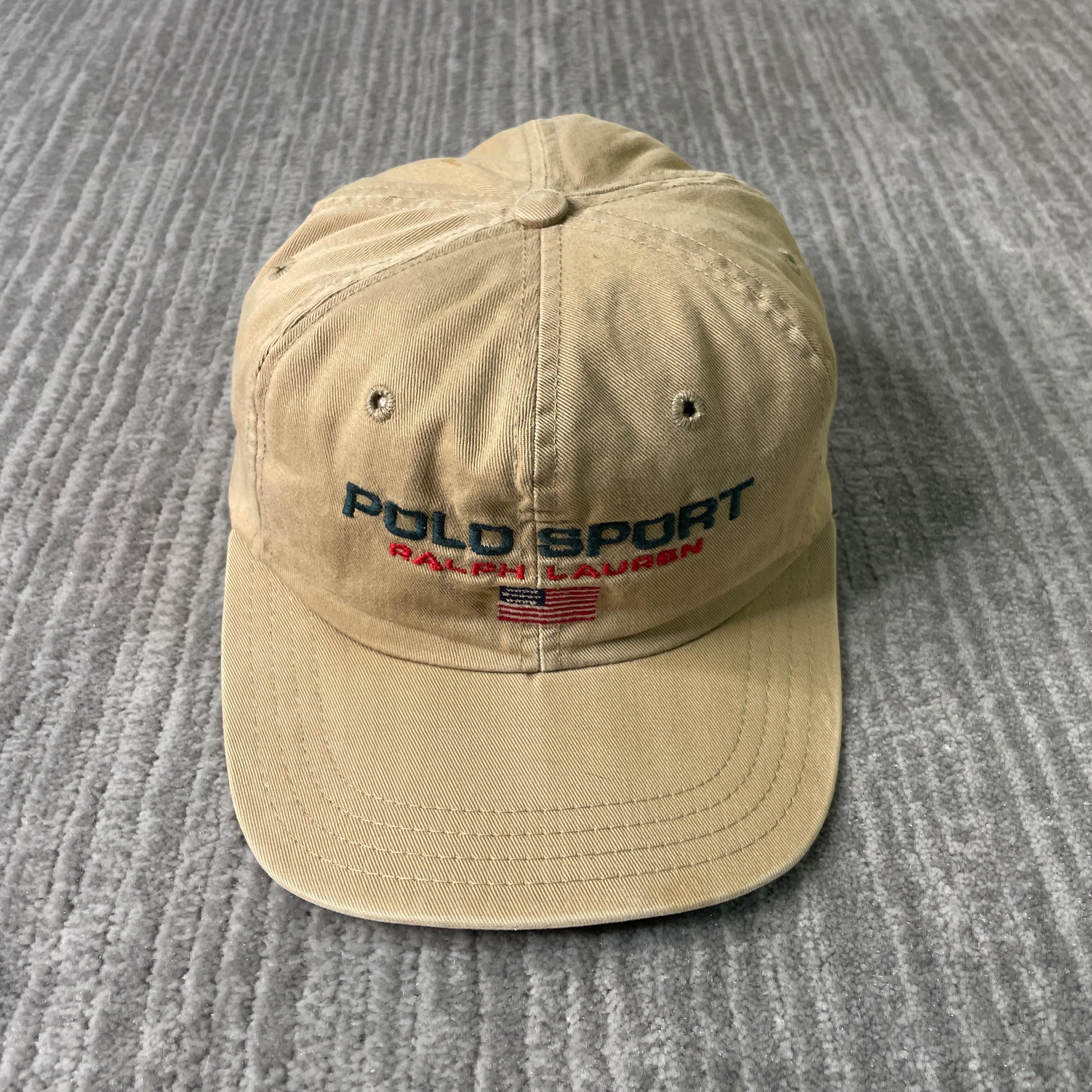 90s Polo Sport キャップ 台湾製 白 90s POLO SPORTポロ スポーツ ラルフローレン コットンキャップ