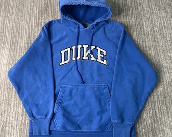 Vintage 2000s Duke Blue Devils College University Sportswear Stitched Embroidered Y2K Aesthetic Blue Graphic Hoodie Extra Small Mens