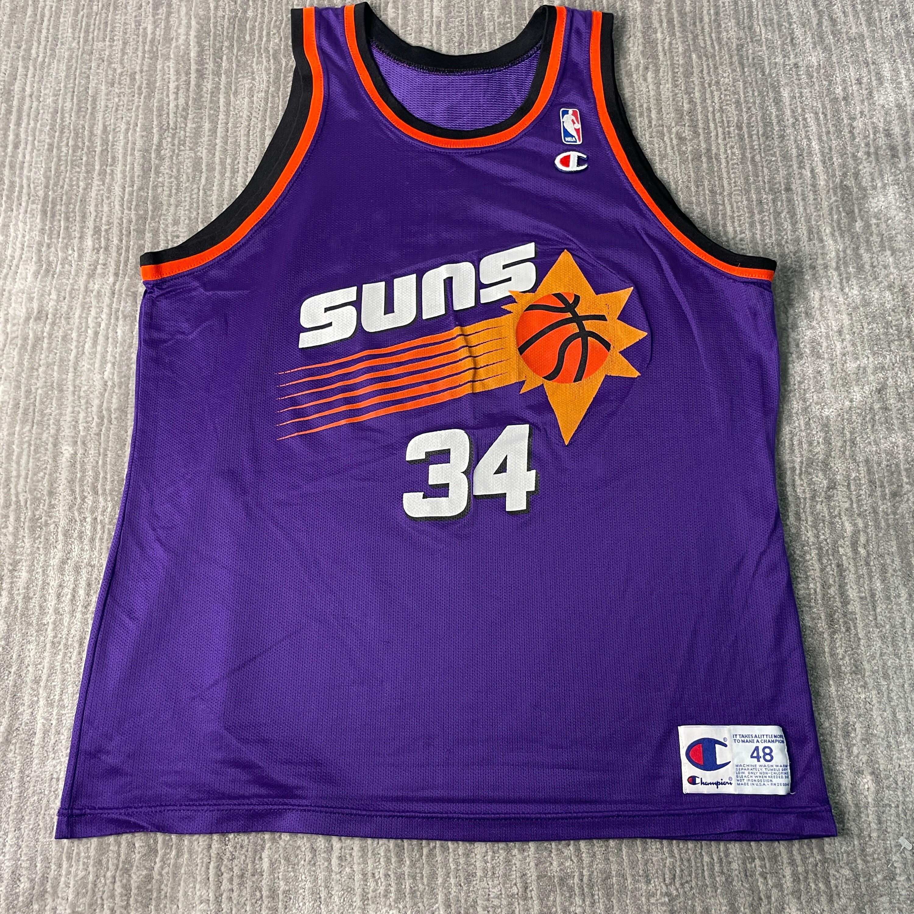 Vintage 90s Champion Phoenix Suns Charles Barkley NBA Basketball