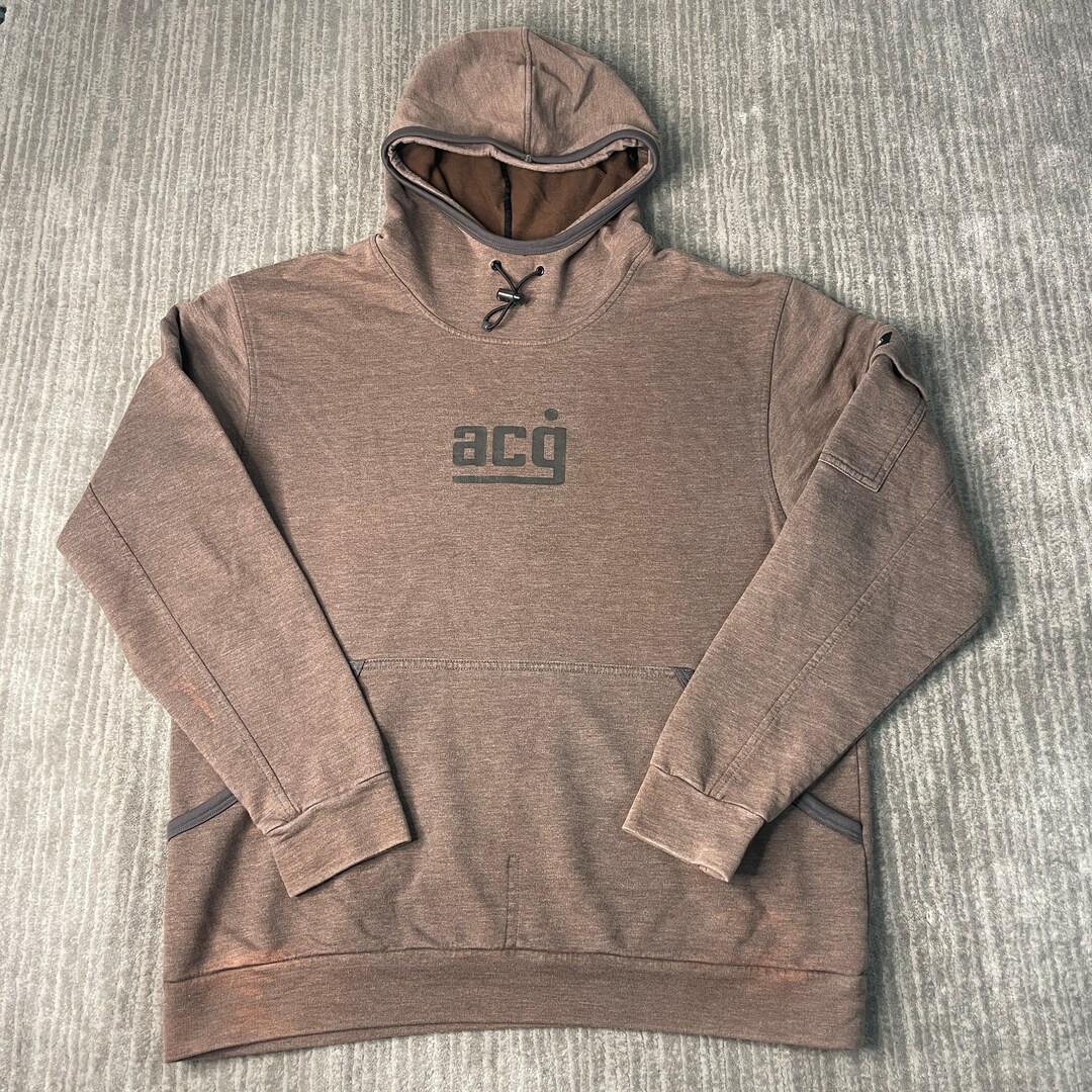Vintage 2000s Nike ACG Sportswear Athletic Ninja Style Outdoors Hiking Y2K Aesthetic Brown Graphic Hoodie Large Mens Etsy