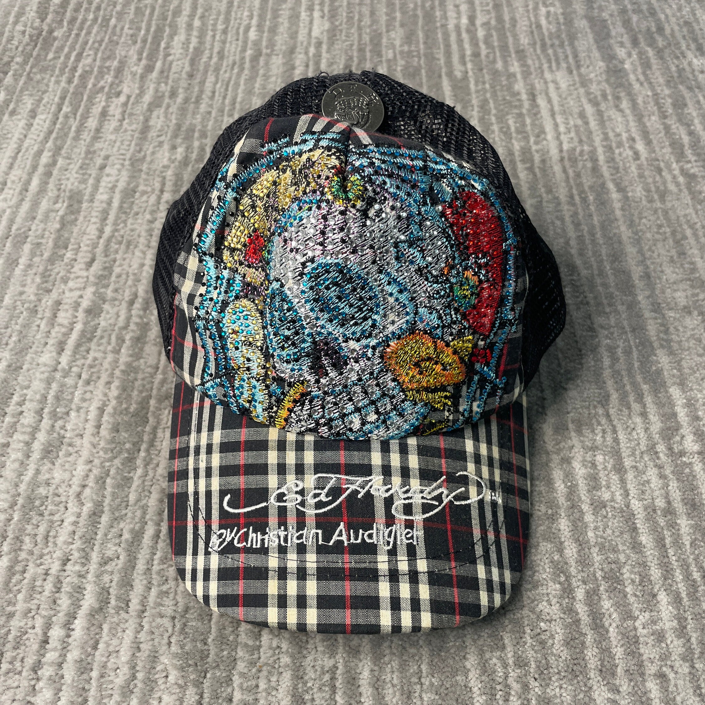 ed hardy rhinestone skull cap y2k gal