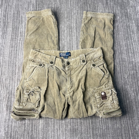 Vintage 90s Polo Ralph Lauren Cargo Multiple Pockets Corduroy