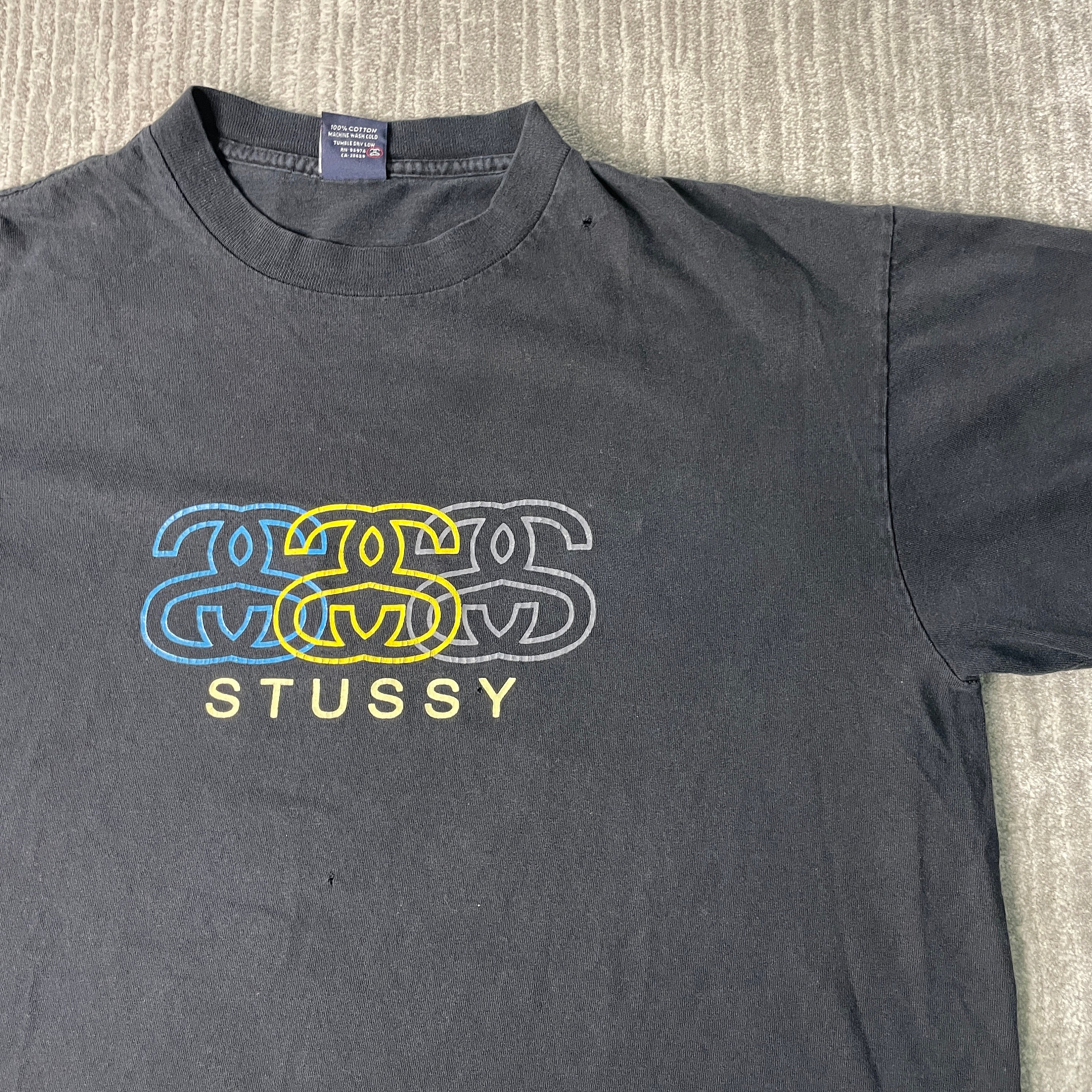 Vintage STUSSY SPORT Made in USA Embroidery Big Logo on Back