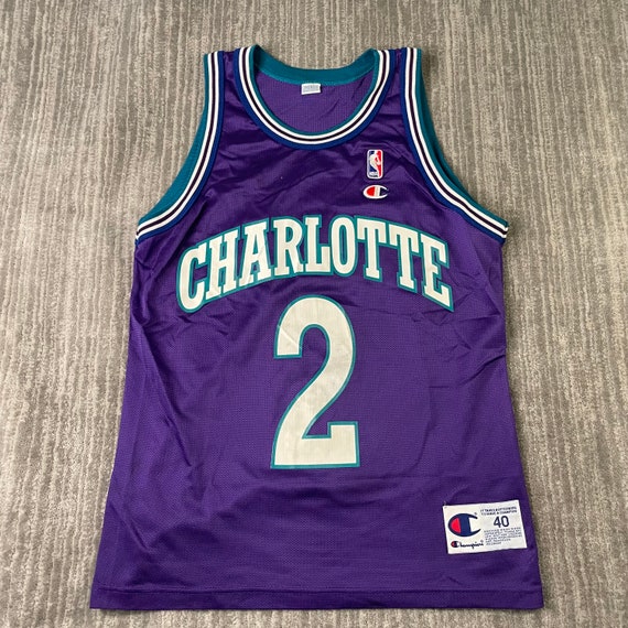 Vintage 90s Charlotte HORNETS Basketball Jersey Johnson Nba 40 