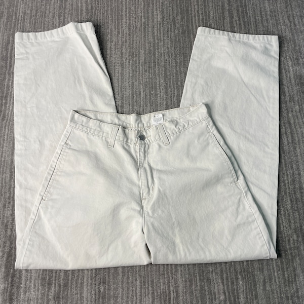 Vintage 90s Levis Loose Fit Basic Blank Essential Skater Style 1990s Fashion Streetwear Tan Trouser Pants 29 Waist Mens