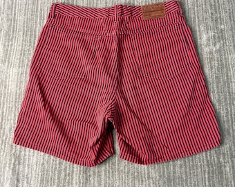Vintage 2000s Marithe Francois Girbaud Striped Pattern Regular Fit Summer Spring Streetwear Multi Color Denim Shorts 13/14 Waist Women