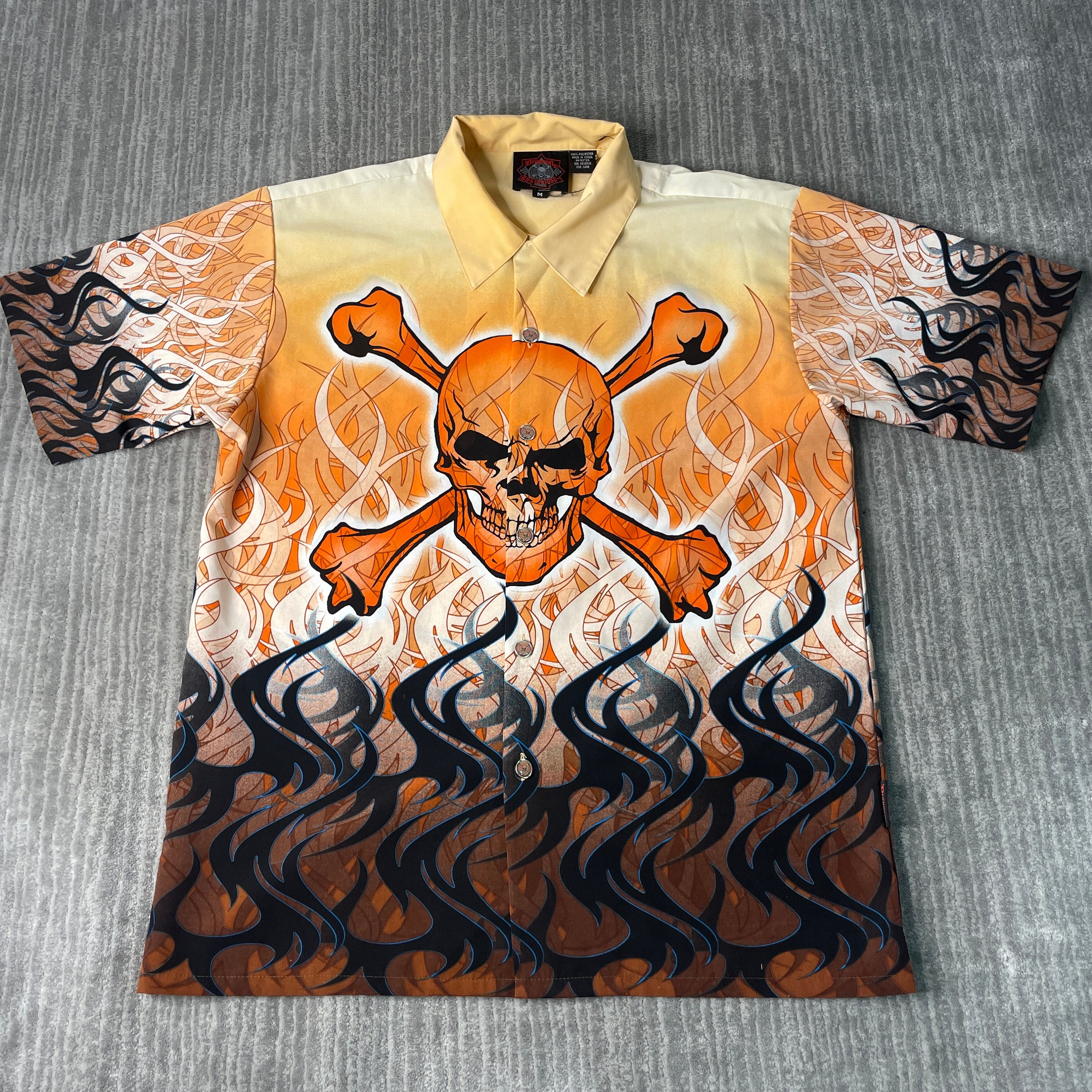 Vintage 2000s Dragonfly Roadhouse Skulls Tribal Design Skater Grunge Y2K Aesthetic Basic Essential Orange Button up Shirt Medium Mens - Etsy Vintage 2000s Dragonfly Roadhouse Skulls Tribal Design Skater Grunge Y2K Aesthetic Basic Essential Orange Button up Shirt Medium Mens - Etsy