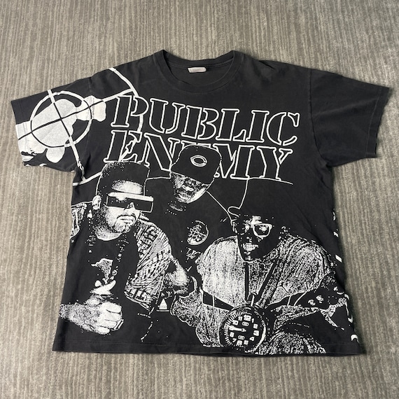 Vintage 90s Public Enemy All Over Print Hip Hop R… - image 1